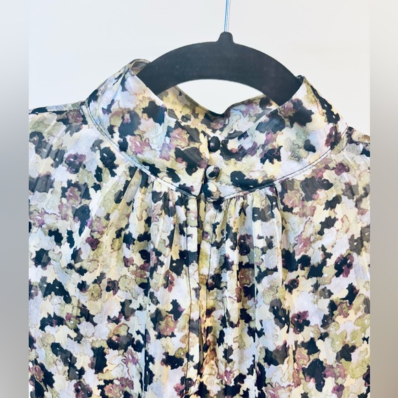 H&M Stand Up Collar Floral Print Blouse XS - Picture 6 of 8
